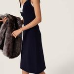 Мини-платье с вязкой и логотипом MIU MIU, синий - фото 7