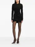 Велюровое мини-платье с длинными рукавами Rotate Birger Christensen, черный - фото 2