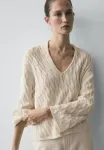 Свитер с узлом Massimo Dutti, Beige - фото 3