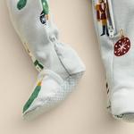 Детский комбинезон с закрытыми ножками и антискользящими накладками Little Co. By Lauren Conrad, Blue Ornament Print - фото 2