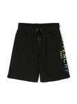 Givenchy Kids шорты с эффектом градиента и вышитым логотипом, черный - фото