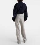 Прямые брюки из шерсти в клетку Dries Van Noten, Light Grey - фото 3