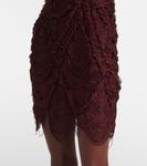 Мини-платье из смесового шелка с воротником халтер Ferragamo, Bordeaux - фото 5