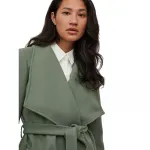 Пальто Vila Cooley Collar Belt, зеленый - фото 6