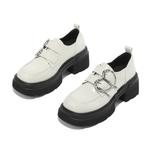 Лоферы женские черные DAPHNE, флис бежевый - фото 6