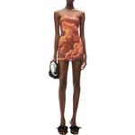 Кристаллами украшенное мини-платье с принтом облаков Alexander Wang, красное - фото 3