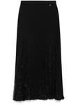 NISSA плиссированная юбка миди с кружевом, черный - фото