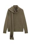 Джемпер Massimo Dutti WITH SCARF AND POCKET , Mottled Dark Green - фото 6