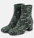 Твидовые ботильоны Joelle 45 букле Gianvito Rossi, цвет hunter - фото 4