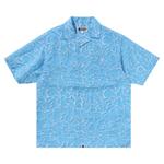 Рубашка BAPE ABC Sea Surface Camo Open Collar Shirt, Blue - фото