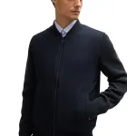 Бомбер на молнии HUGO BOSS, темно-синий - фото 6