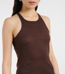 Майка из хлопка в рубчик Rick Owens, Mahogany - фото 4