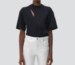 Футболка Joline Wrap Tie черного цвета JONATHAN SIMKHAI - фото