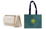 TORY BURCH Сумка кроссбоди Флеминг Твид малая женская белая - фото 3