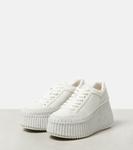 Кожаные платформенные кроссовки Nama Chloé, белый - фото 4