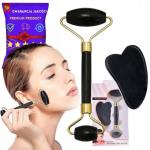 Роллер для лица + Гуаша + Набор в коробке - Черный подарочный Inna marka - фото