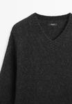 Джемпер Massimo Dutti V-NECK KNIT SWEATER, Dark Grey - фото 6