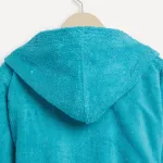 Детский хлопковый халат 360 гр/м2 Zafiro Basics El Corte Inglés, бирюзовый - фото 3