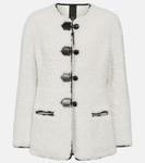 Дубленка с кожаной отделкой Blancha, белый - фото