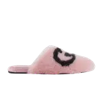 Шлепанцы Gucci Wmns Faux-Fur Slipper Interlocking G - Pink Black, розовый - фото