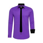 Рубашка с длинными рукавами Rusty Neal и галстуком, фиолетовый - фото