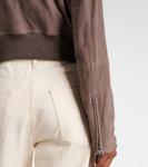 Замшевая куртка-бомбер Tod's, Teak - фото 5