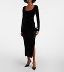 Бархатное макси-платье Norma Kamali, черный - фото 2