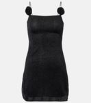 Мини-платье с цветочными аппликациями Lumière Oséree, черный - фото