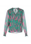 Блуза IZIA Button-down blouse, Green Multicolor/Green - фото 5
