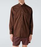 Оверсайз хлопковая рубашка Auralee, темно-коричневый - фото 3