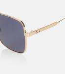 Dior Cannage S1U квадратные солнцезащитные очки Dior Eyewear, Gold/Solid Blue - фото 2