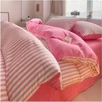 Generic Комплект постельного белья с полосатым принтом Gray - фото 2