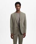 Мужской пиджак из эластичной ткани, приталенного кроя MANGO, Green - фото
