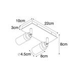 QAZQA — Modern Modern BadSpot I Прожектор I Потолочный прожектор I Потолочный прожектор I Прожектор I Лампа I Светильник из латуни, 2 лампы IP44 — Japie — Сталь прямоугольная — Подходит для светодиодов G9, золото - фото 3