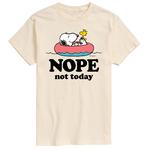 Мужская футболка с рисунком Peanuts Snoopy Nope Not Today Licensed Character, бежевый - фото