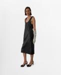 Женское кожаное платье миди MANGO, Black - фото