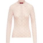Монограммированная поло с длинным рукавом GUCCI, розовый - фото