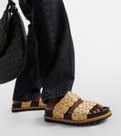 Шлепанцы из ткани, рафии и кожи Dries Van Noten, бежевый - фото 4