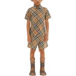 Рубашка детская Burberry в полоску, коричневый - фото 3