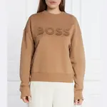 Комфортный крой эко-толстовка Boss, бежевый - фото