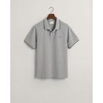 Поло Gant Tipped Piqué серое - фото