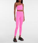 Леггинсы из джерси с логотипом Palm Angels, Fuchsia White - фото 2