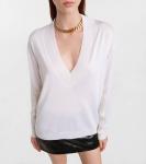 Свитер из кашемира и шелка с панелями Tom Ford, Chalk - фото 4