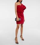 Бархатное мини-платье на одно плечо TOM FORD, красный - фото 2