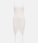 Ребристое трикотажное мини-платье Balmain, 0aq Blanc Cassé - фото
