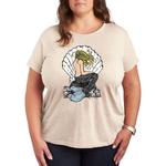 Футболка Plus Vintage с рисунком русалки, бежевый - фото