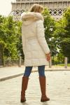 Стеганое длинное пальто Sosandar, бежевый - фото 3