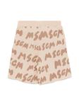 MSGM Kids шорты с жаккардовым логотипом, нейтральный - фото 2