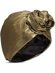 Шапка с драпировкой и эффектом металлик Dolce & Gabbana, золотой - фото