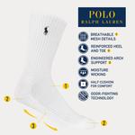 POLO RALPH LAUREN Мужские носки Performance Crew, 6 пар, White - фото 2